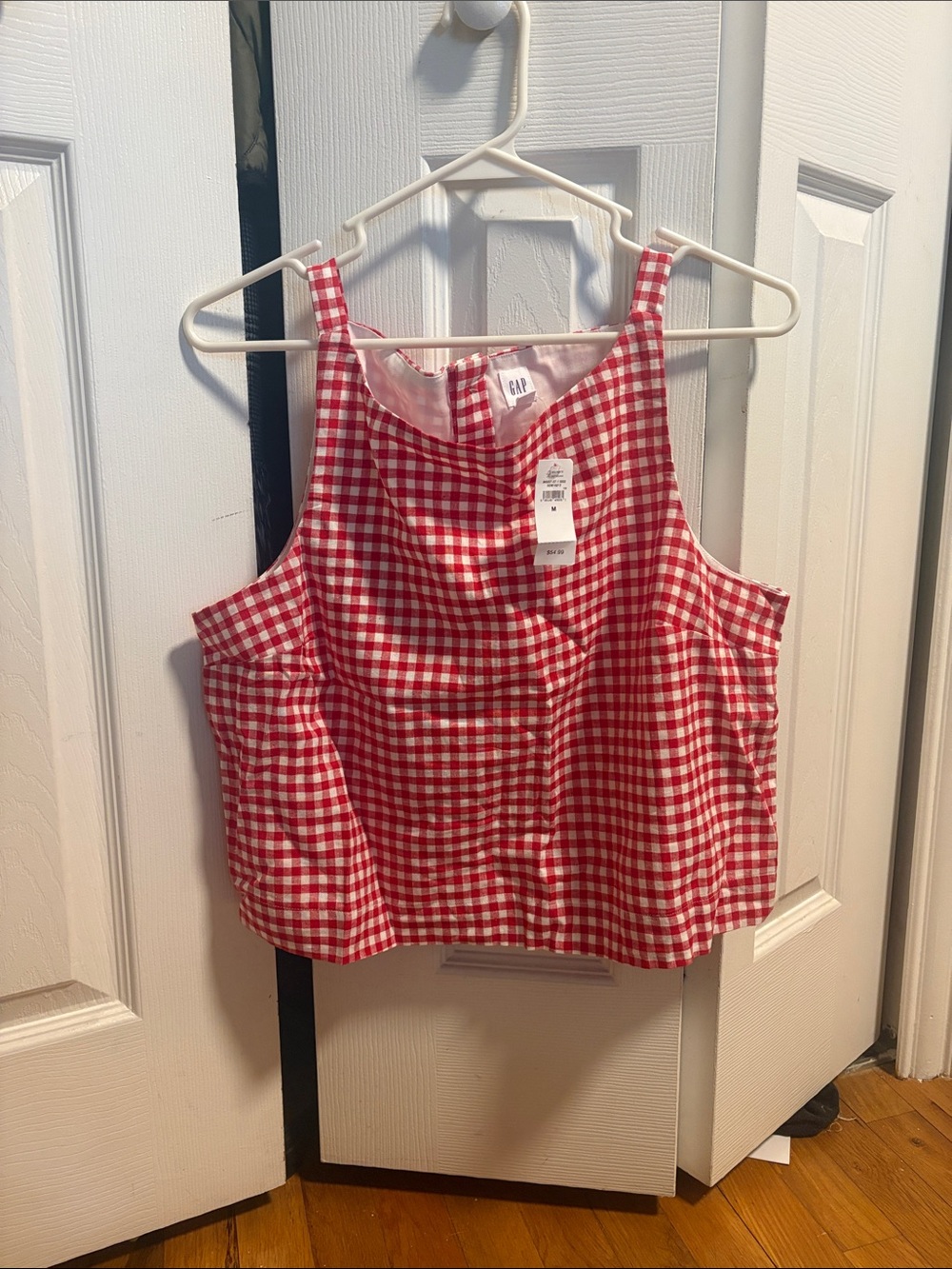 nwt cotton linen gingham tank